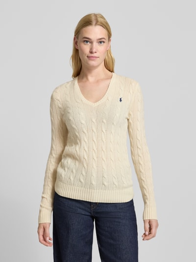 Polo Ralph Lauren Gebreide pullover met kasjmier, model 'KIMBERLY' Offwhite - 4
