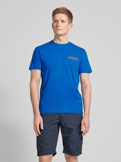 Napapijri T-shirt met ronde hals, model 'GRAS' Koningsblauw - 4