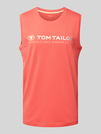 Tom Tailor Tanktop met labelprint Koraal - 2