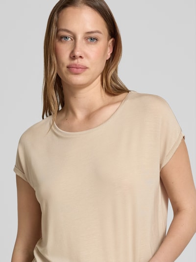 Vero Moda Loose Fit T-Shirt aus Lyocell-Mix Modell 'AVA' Taupe 3