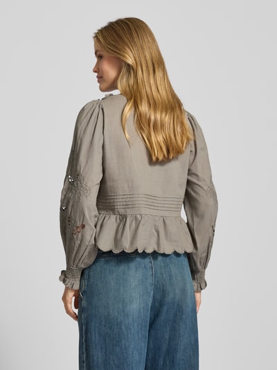 Neo Noir Blouse met lange mouwen en knoopsluiting Rietgroen - 5