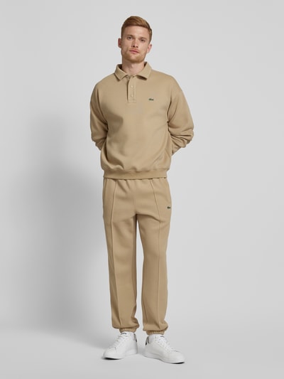 Lacoste Sweatshirt mit Druckknopfleiste Beige 1