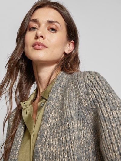 Luisa Cerano Cardigan mit offener Vorderseite Mittelgrau 3