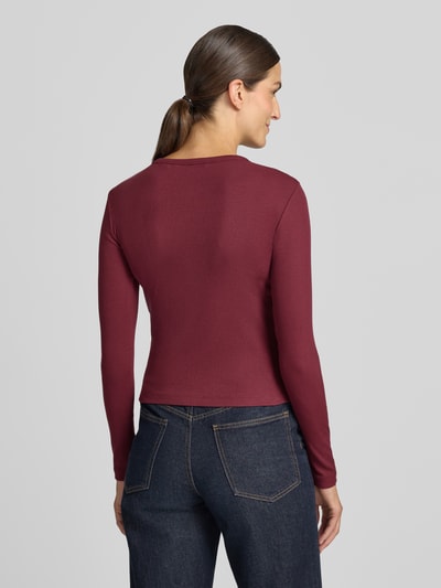 VERO MODA Slim Fit Langarmshirt aus Baumwoll-Mix Modell 'CHLOE' Mauve 5