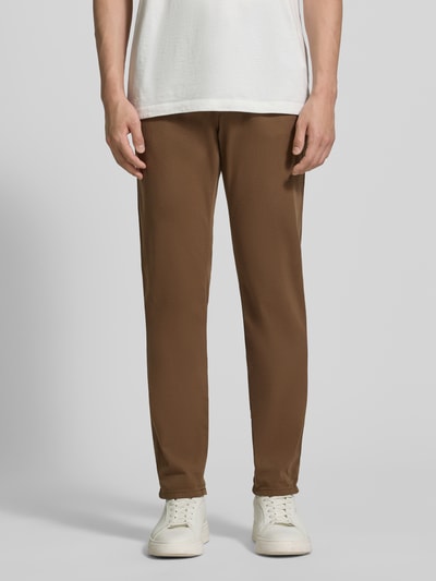 Pierre Cardin Tapered Fit Hose mit Eingrifftaschen Modell 'Lyon' Schoko 4