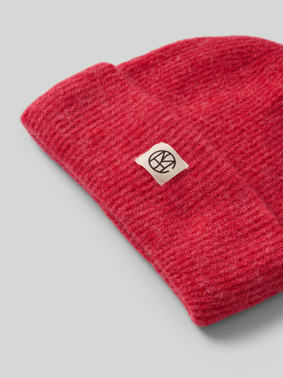 MSCH Copenhagen Czapka beanie z naszywką z logo model ‘Hope’ Mocnoróżowy 2