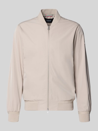 Produktfoto, Regular Fit Jacke mit Stehkragen Modell 'Rapid' van CINQUE in beige, tweewegrits, elastische boorden, gladde textuur