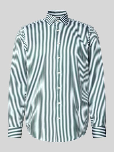 Jake*s Regular fit zakelijk overhemd van katoen met kentkraag Rietgroen - 2