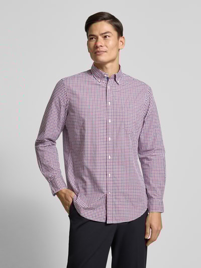 Christian Berg Men Vrijetijdsoverhemd met knoopsluiting Donkerrood - 4