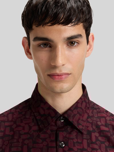 HUGO Slim Fit Freizeithemd aus reiner Baumwolle Modell 'ERMO' Bordeaux 3