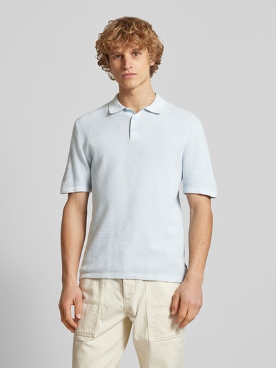 Jack & Jones Regular Fit Poloshirt mit Label-Stitching Modell 'GEORGE' Hellblau Melange 4