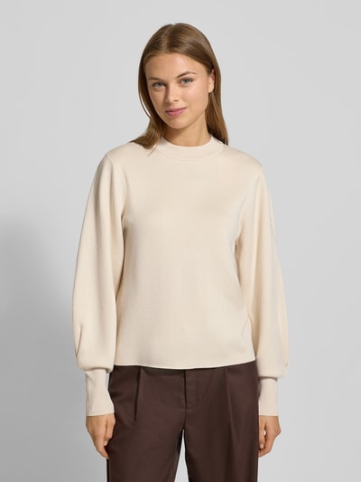 Jake*s Collection Strickpullover mit gerippten Abschlüssen Ecru 4