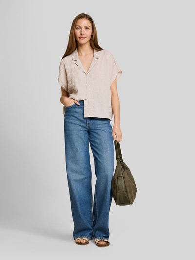 Tom Tailor Denim Regular Fit Hemdbluse aus Viskose-Mix Taupe 1