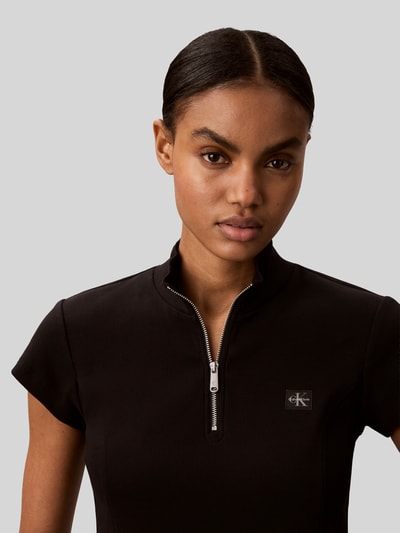 Calvin Klein Jeans Slim Fit cropped T-Shirt aus Baumwoll-Mix Black 3