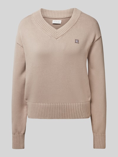 Calvin Klein Jeans Gebreide pullover met labelpatch Rosé - 2