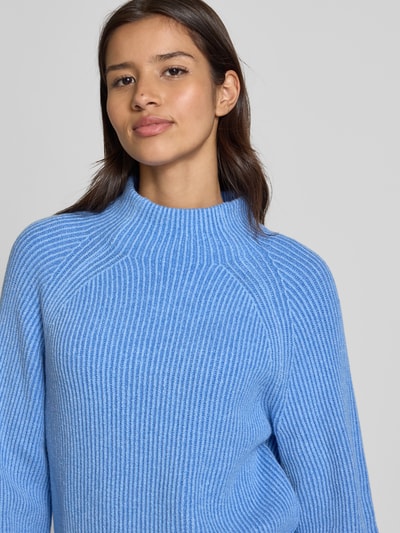 Tom Tailor Regular Fit Strickpullover aus Baumwoll-Mix mit Woll-Anteil Hellblau 3