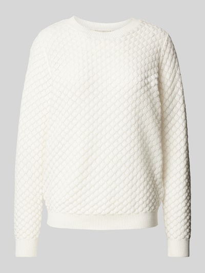 FREE/QUENT Strickpullover mit Strukturmuster Modell 'Dodo' Offwhite 2