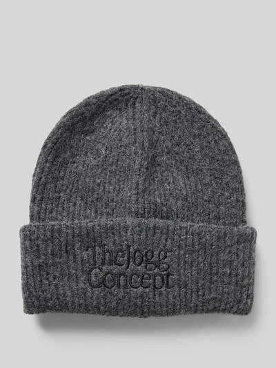 TheJoggConcept Czapka beanie z wyhaftowanym logo model ‘VIOL’ Antracytowy 1