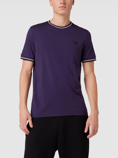Fred Perry T-Shirt mit Label-Stitching Lila 4
