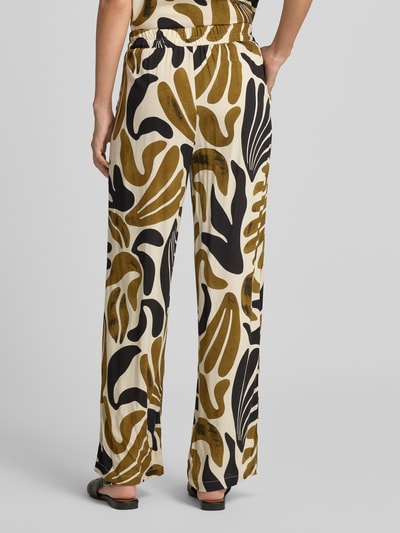 Soyaconcept Stoffen broek van viscose in all-over look model 'FELDI' Kaki - 5
