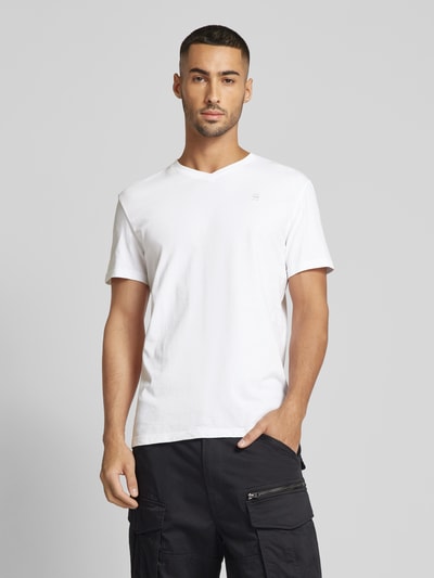 G-Star Raw T-Shirt mit Label-Print Modell 'Base' Weiss 4