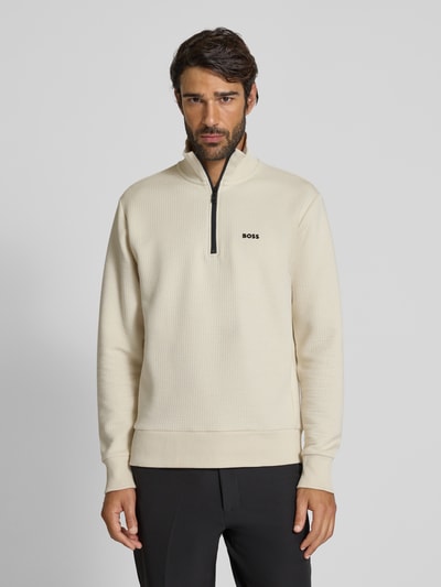 BOSS Green Regular fit sweatshirt met katoen, model 'LEAGUE' Beige - 4