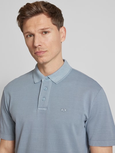 ARMANI EXCHANGE Poloshirt met korte knoopsluiting Rookblauw - 3