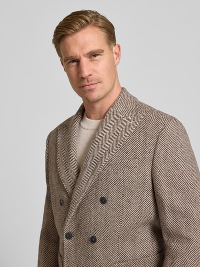 SELECTED HOMME Regular Fit Sakko aus Woll-Mix Modell 'MORRIS' Mittelbraun 3