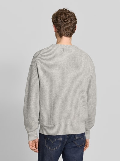 JAKE*S STUDIO MEN Gebreide pullover met ronde hals Lichtgrijs gemêleerd - 5