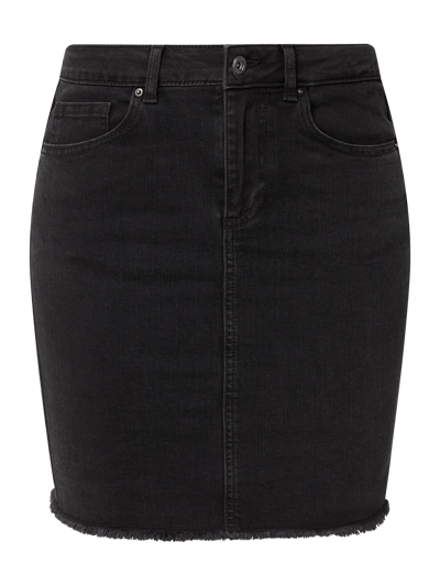 Pieces Jeansrock mit ausgefranstem Saum Modell 'Aia' Black 2