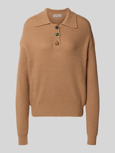 Essentiel Antwerp Loose fit gebreide pullover van wolmix, model 'IMETAL' Beige - 2