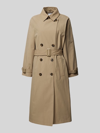 Jake*s Casual Trenchcoat met tailleriem Rietgroen - 2