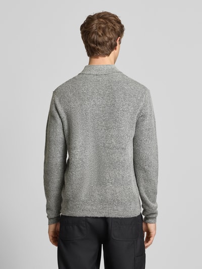 Redefined Rebel Strickpullover mit Polokragen Modell 'NIXON' Hellgrau Melange 5