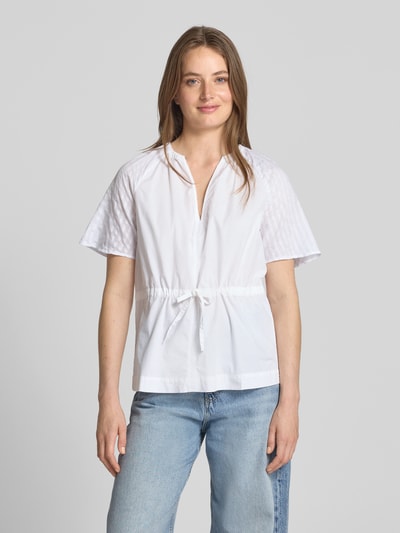 Samsøe Samsøe Regular Fit Bluse mit V-Ausschnitt Modell 'SATOMA' Weiss 4