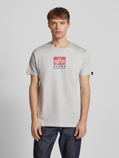 Alpha Industries T-Shirt mit Label-Print Hellgrau 4