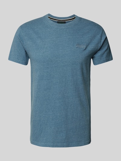 Superdry T-Shirt mit Label-Stitching Petrol Melange 1