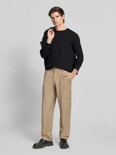 Tom Tailor Denim Regular fit shirt met lange mouwen en wafelstructuur Zwart - 1