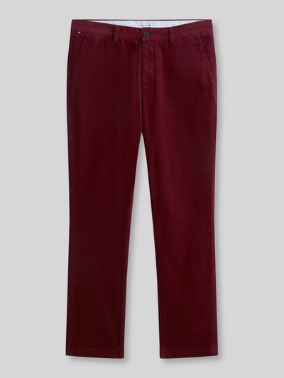 Tommy Hilfiger Slim Fit Cordhose aus Baumwoll-Mix Bordeaux 2