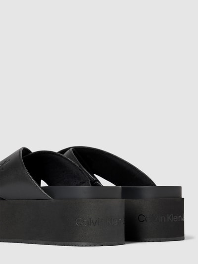 Calvin Klein Jeans Plateauschuhe aus echtem Leder Black 2