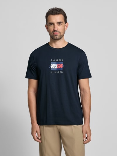 Tommy Hilfiger Regular Fit T-Shirt aus reiner Baumwolle Marine 4