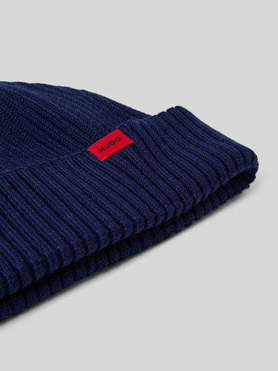 HUGO Beanie met labeldetail, model 'Xush' Blauw - 2