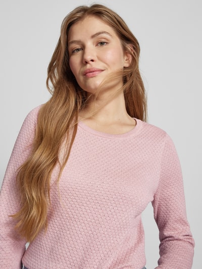 Vero Moda Sweter z dzianiny o kroju regular fit z efektowną przędzą model ‘CARE SHINE’ Różowawy melanż 3