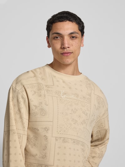 KARL KANI Shirt met lange mouwen en labelstitching Middenbruin - 3