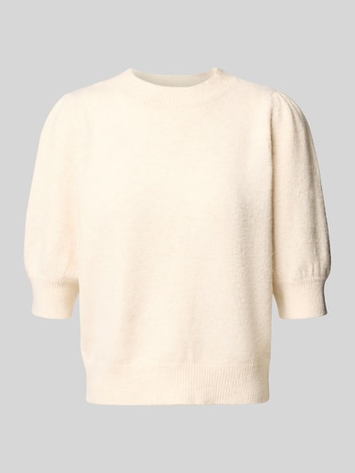 Vero Moda Comfort Fit Strickpullover mit Puffärmeln Modell 'DOFFY' Offwhite 2