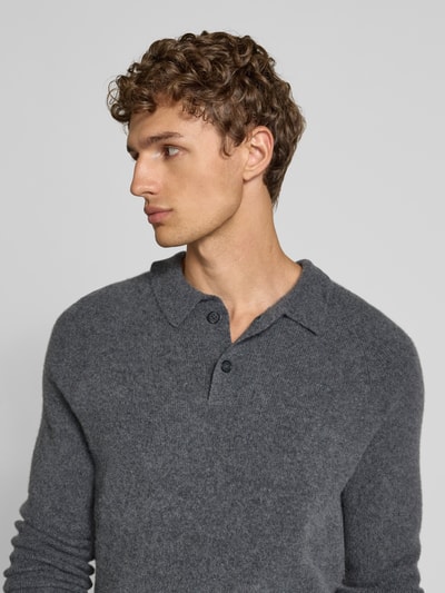 FTC-Cashmere Kasjmier pullover met kentkraag Antraciet - 3