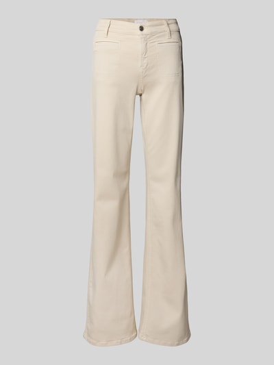 Cambio Flared cut broek met paspelzakken, model 'TESS' Ecru - 2