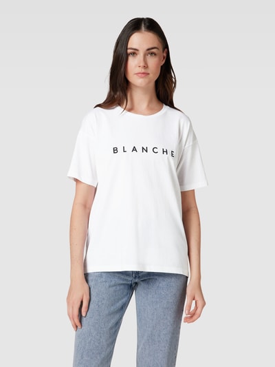 Blanche T-shirt z okrągłym dekoltem model ‘MAIN’ Biały 4