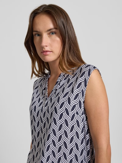 ZABAIONE Blusentop mit V-Ausschnitt Marine 3