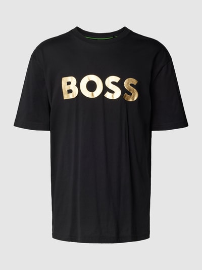 BOSS Green T-Shirt mit Label-Print Black 2