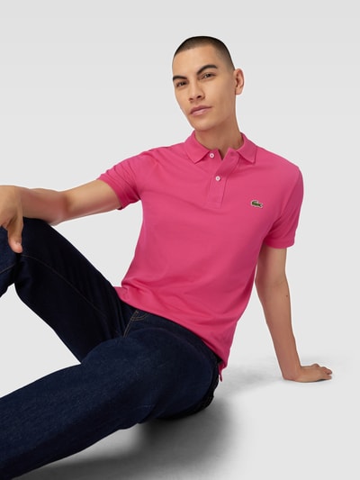 Lacoste Poloshirt mit Logo-Stitching Pink 3